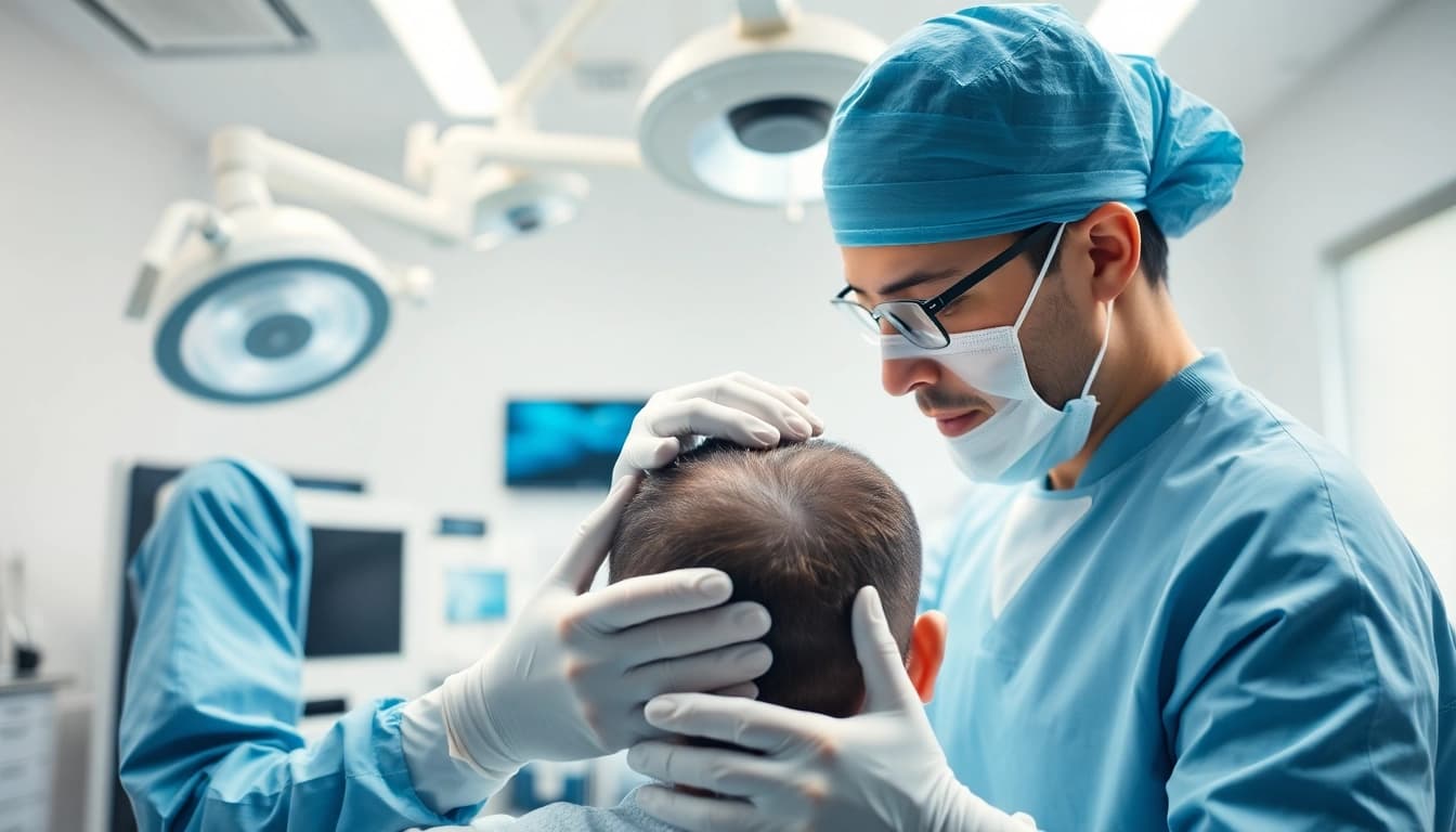 Hair transplant turkey procedure being conducted by a skilled surgeon in a modern clinic.