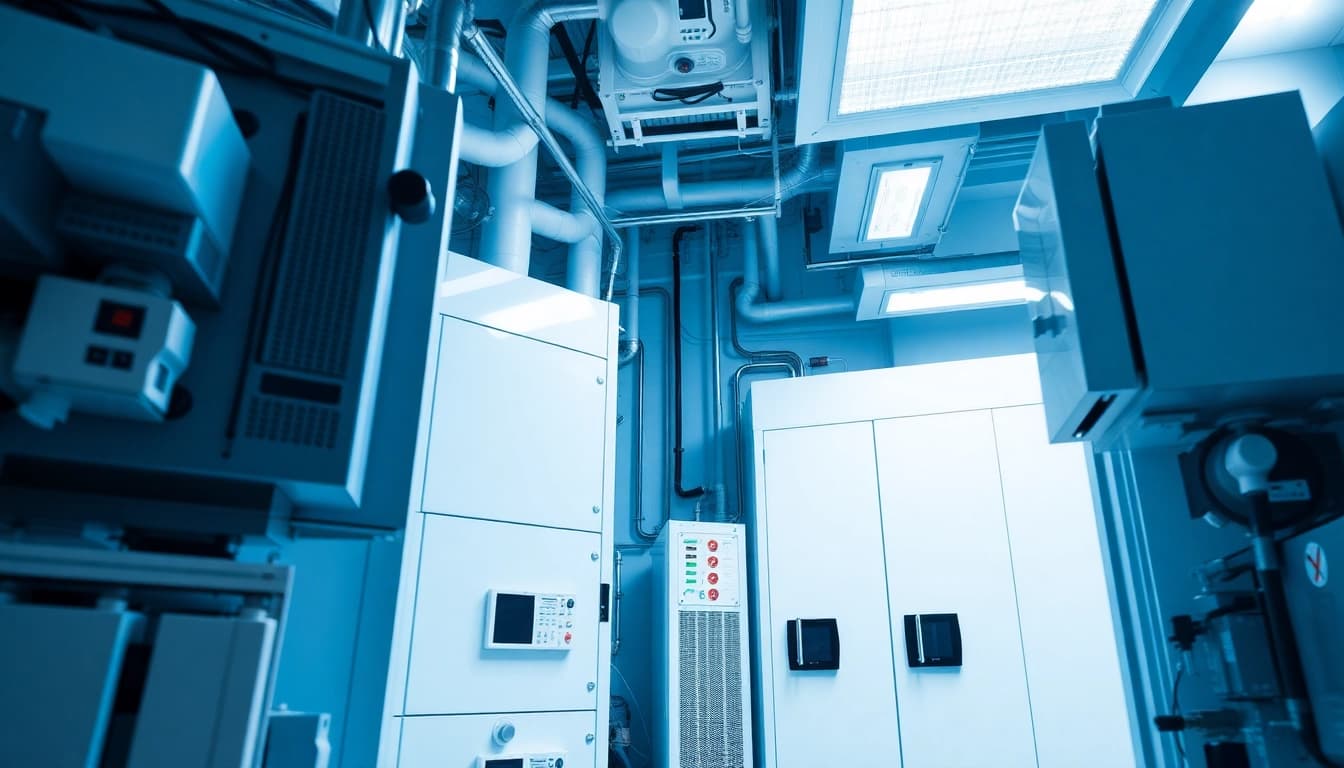 Skilled technicians work on advanced cold room installations, highlighting cold room manufacturers uk expertise.