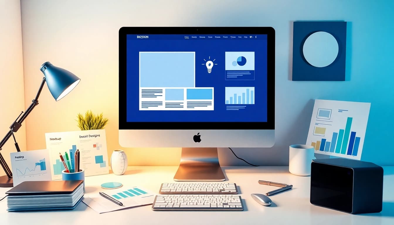 Professional website design showcasing modern elements and user analytics.