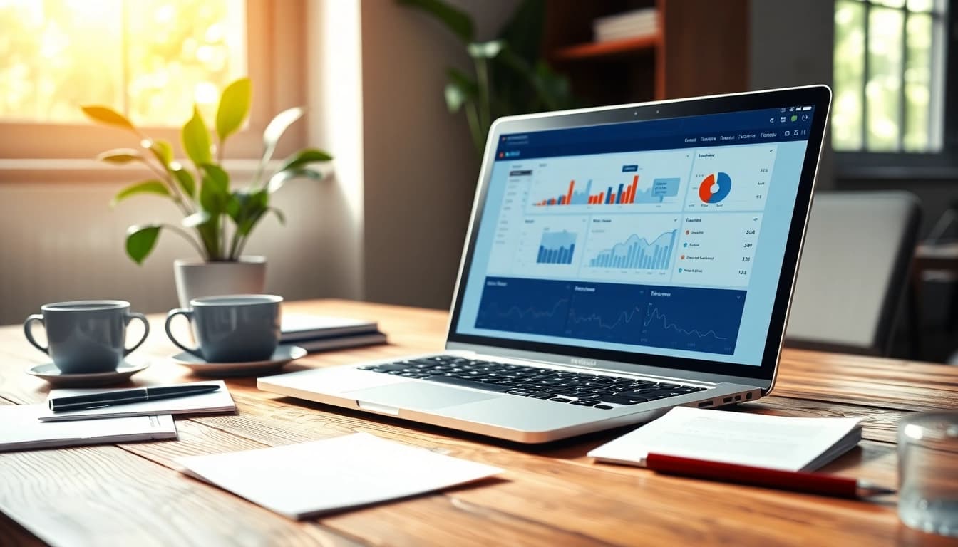 Analyze SEO metrics on a professional workspace with analytics and notes.