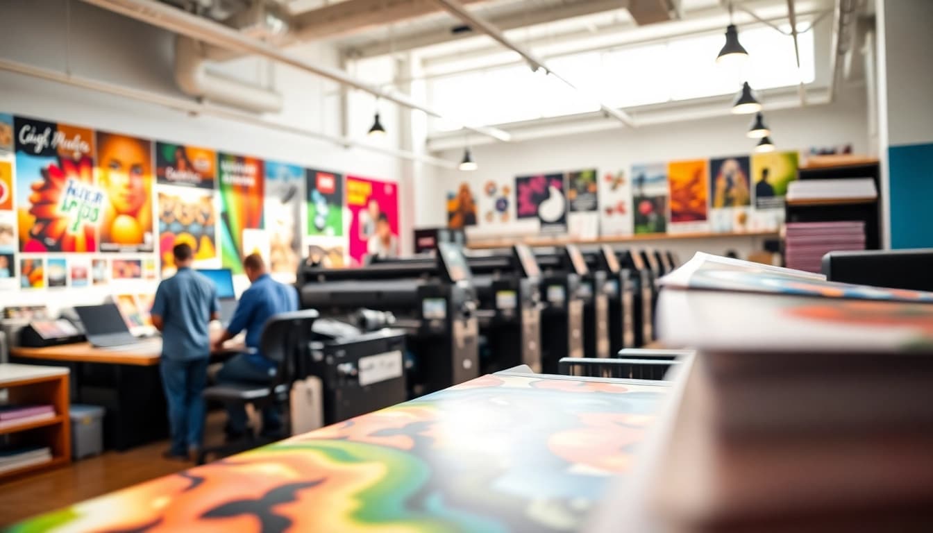 Experience custom print shop edmonton with vibrant prints and an energetic work environment.