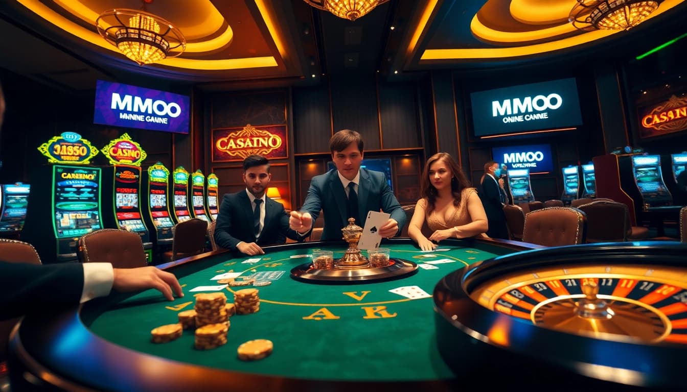 gamblers celebrating a win at mmoo.llc's premier online casino table