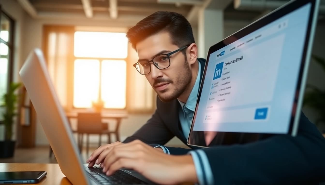 Utilize a linkedin business email finder tool in a professional setting to enhance productivity.