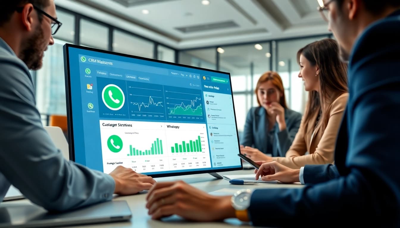 Understanding What is a CRM for WhatsApp through collaboration in a modern office.