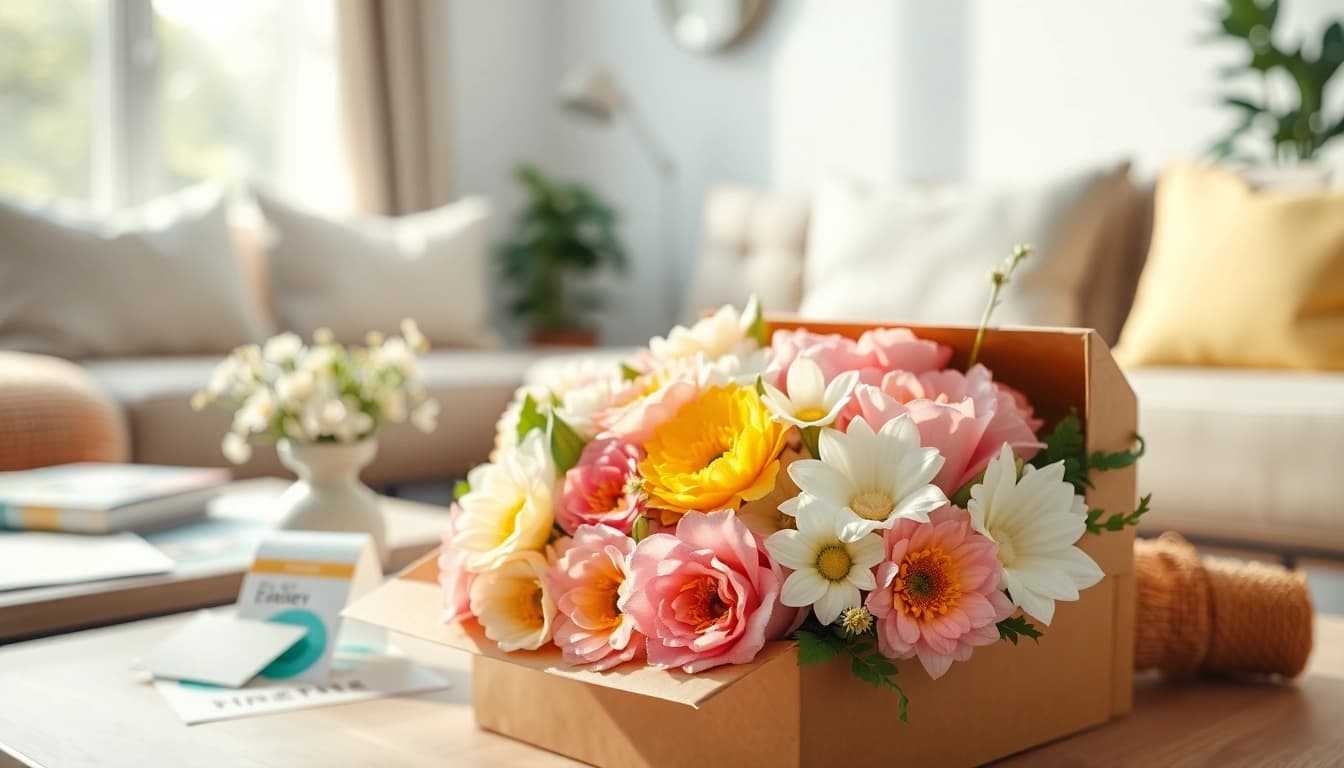Arrange stunning letterbox flowers in a cozy setting with vibrant colors.