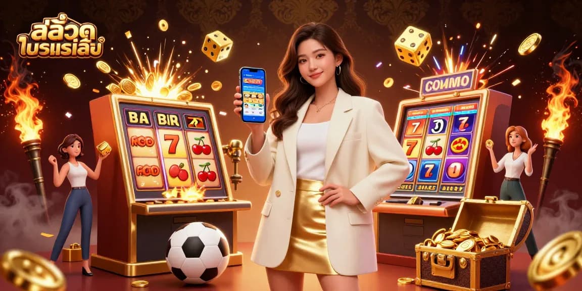 Experience the excitement of สล็อตทดลองเล่น with this vibrant, dynamic casino scene.