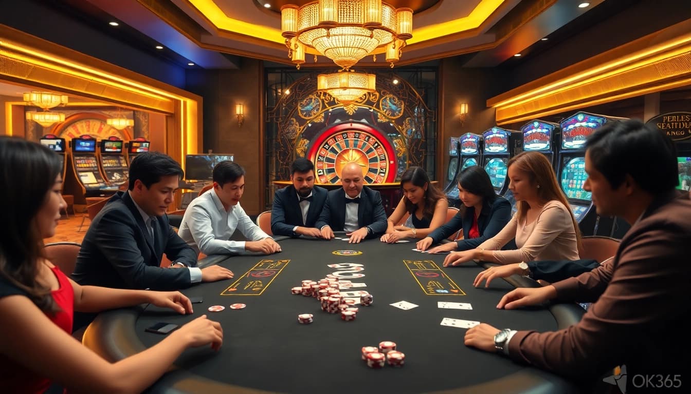 Experience the excitement of OK365 Trang chủ with a vibrant casino atmosphere and engaging poker games.