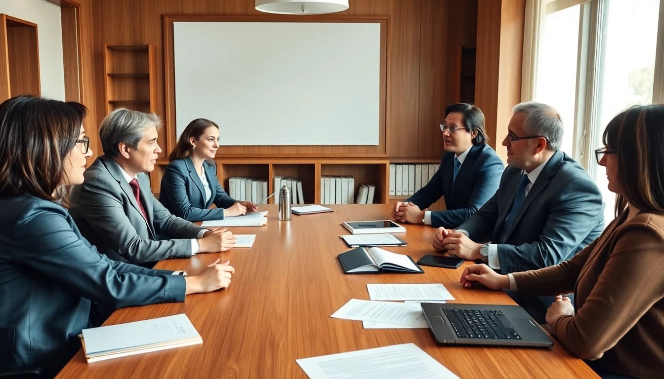 Engaging legal consultation scene featuring attorneys at https://www.ihavealawsuit.com discussing important cases.