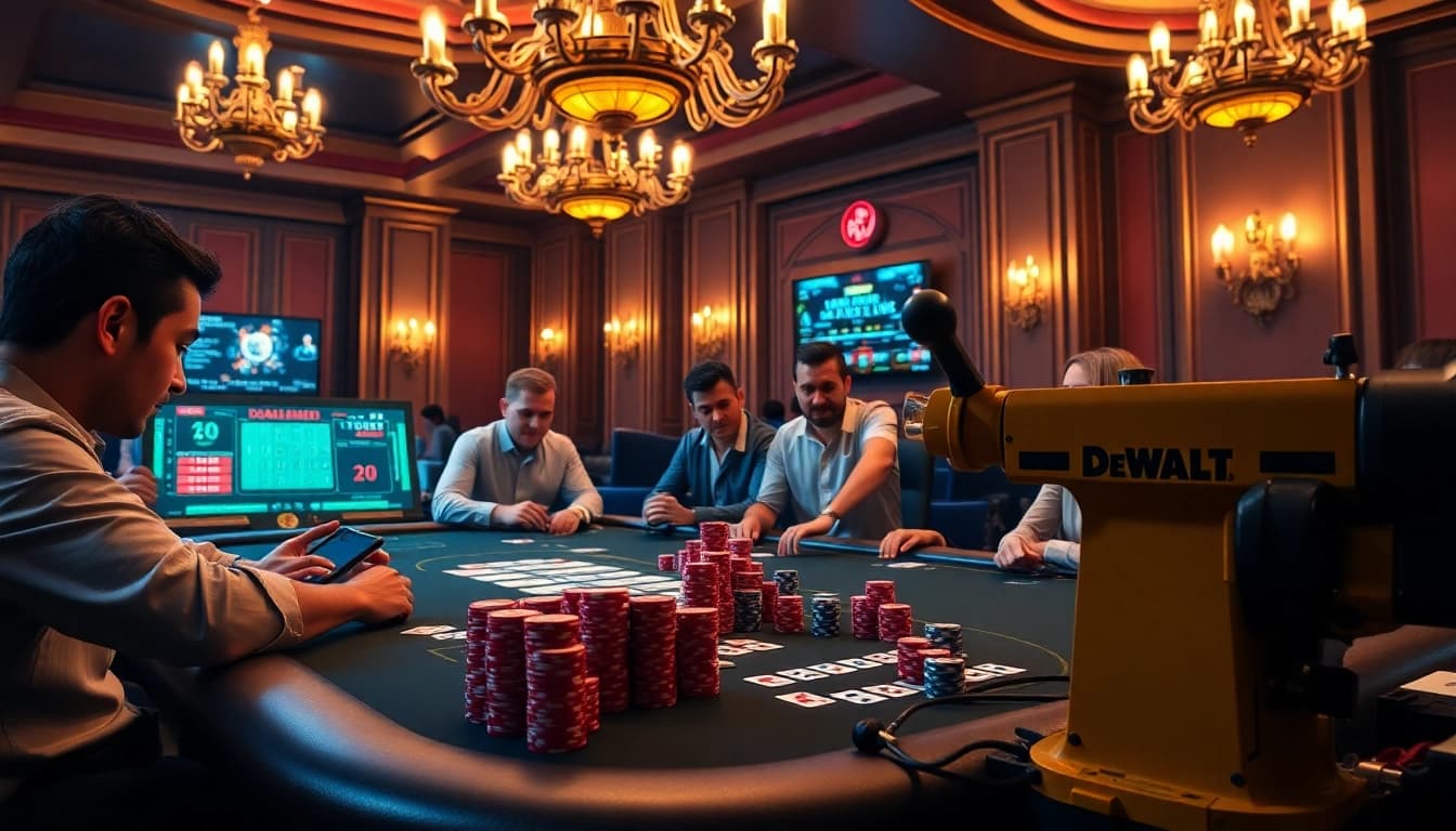 The DeWalt band saw crafts precision for casino setups, enhancing every gaming experience.
