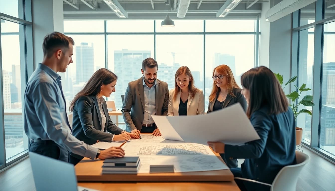 Plan and strategize with https://2020group.co.za as professional town planners collaborate in a bright office.