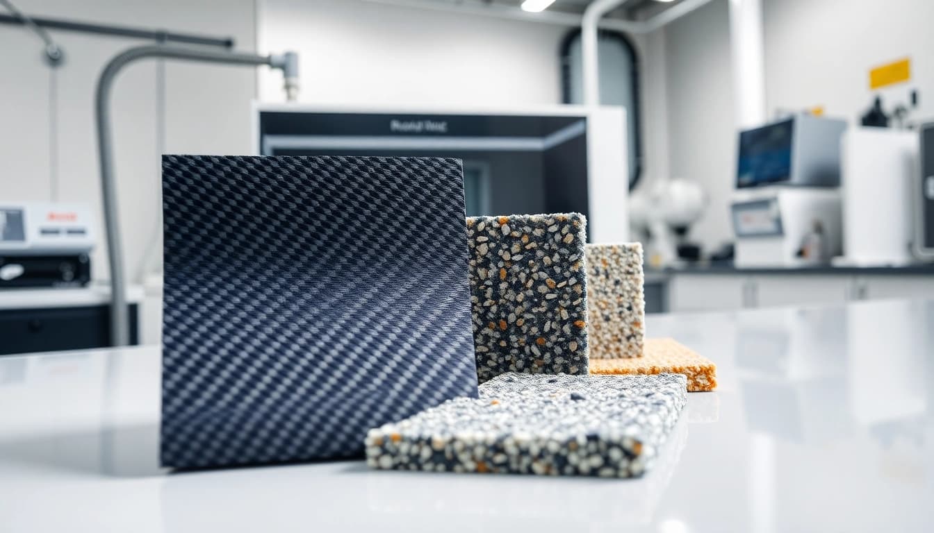 Engaged team analyzing Engineered Composites in a modern lab environment.