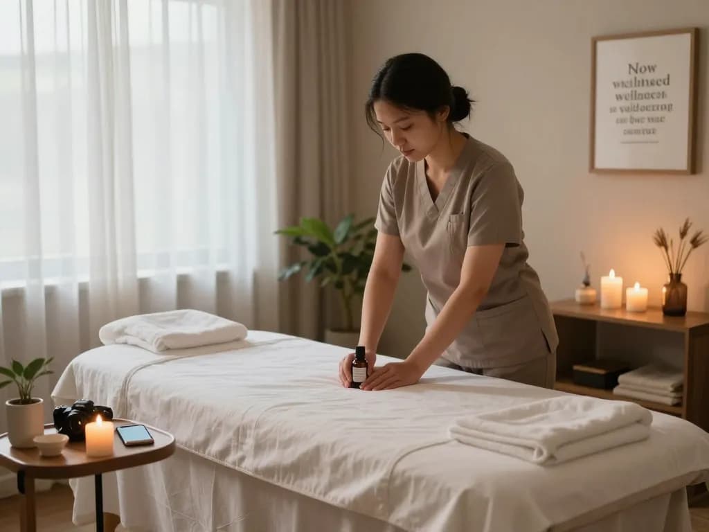 Relaxing 논현동마사지 therapy session in a serene spa atmosphere with calming essential oils.