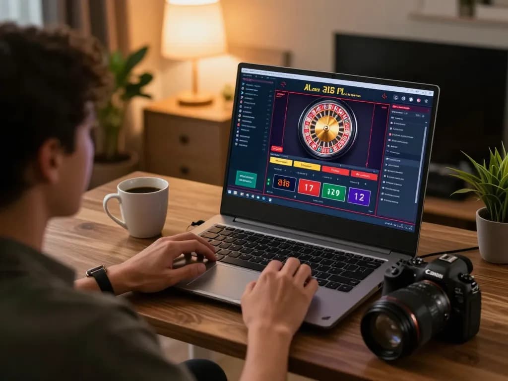 Engaging online gaming setup with live roulette, showcasing mm88 gameplay and interaction