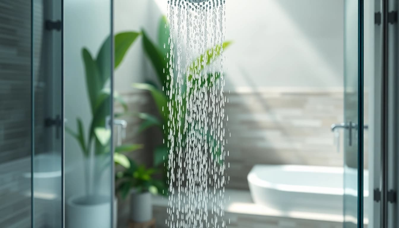Experience elegant showers in a luxurious bathroom setting with a modern design.