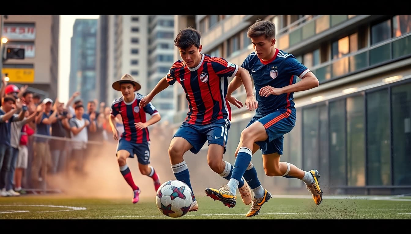 Young football players showcase their skills during a match, embodying the spirit of บอลวันนี่.