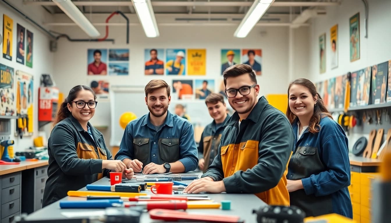 Students training at trade schools in southern California, showcasing hands-on vocational learning.
