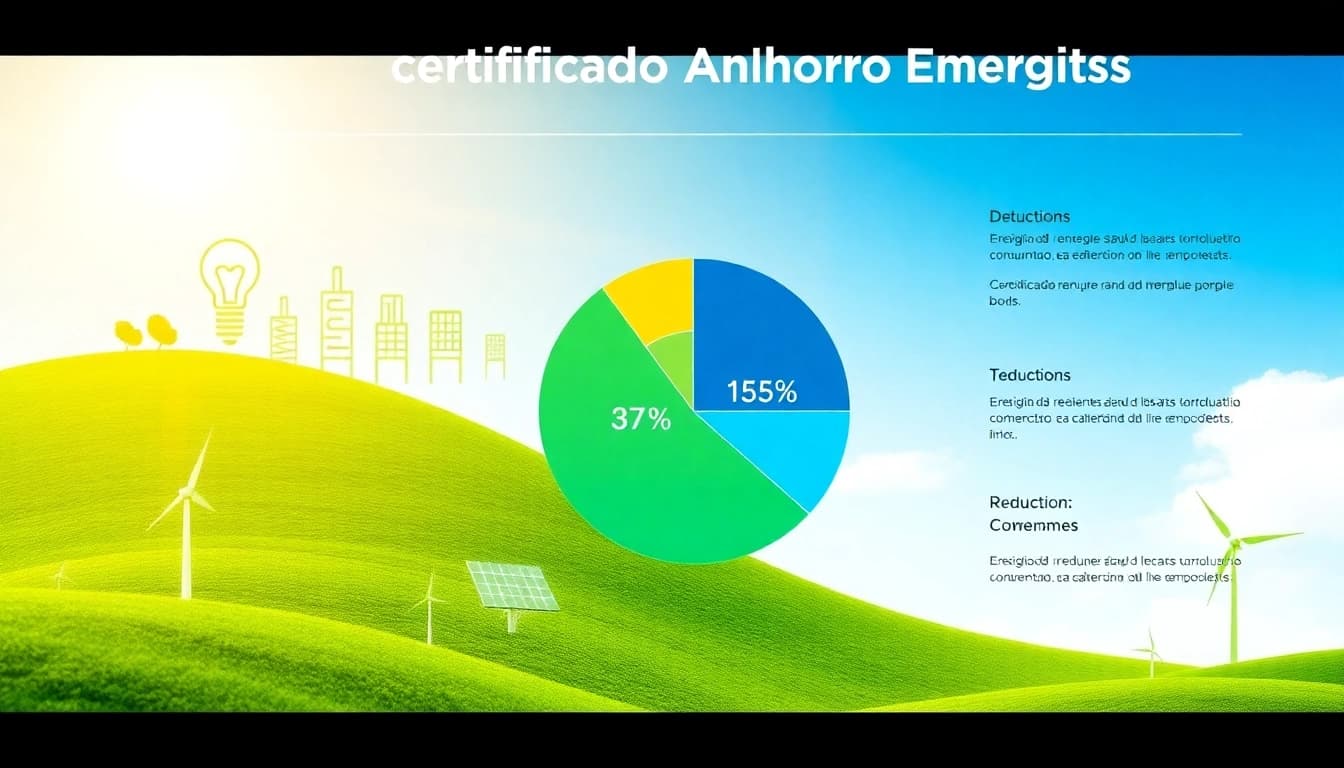 Certificado Ahorro Energético y gráfico de ahorros energéticos ilustrativos.