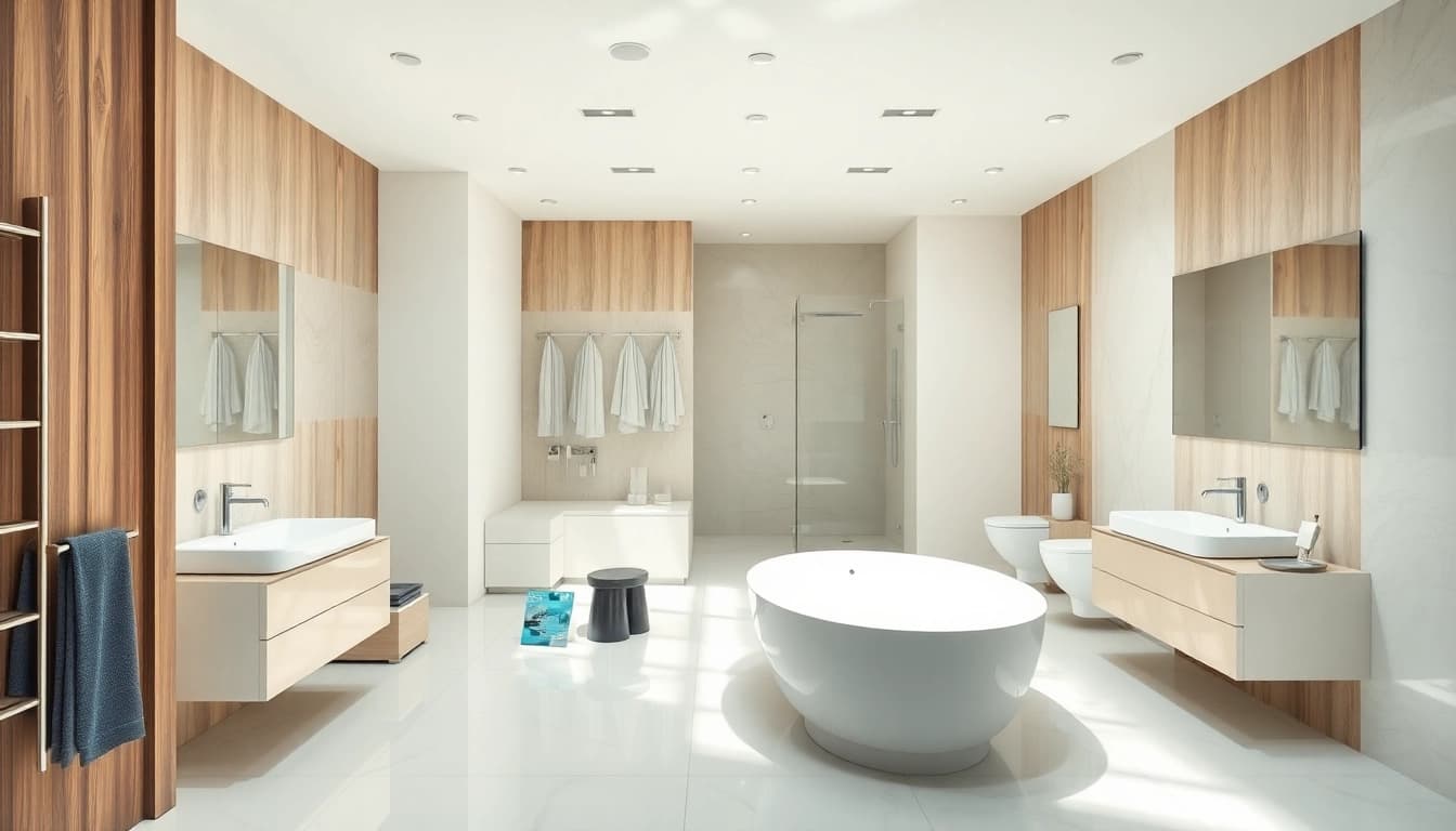 Professionelle Badezimmerlösungen von sonni sanitär GmbH in modernem, elegantem Ambiente
