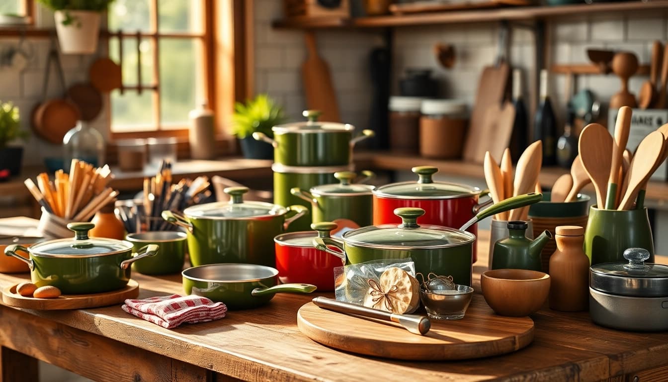 Discover unique kitchenware gift ideas NZ with vibrant cookware and stylish accessories.