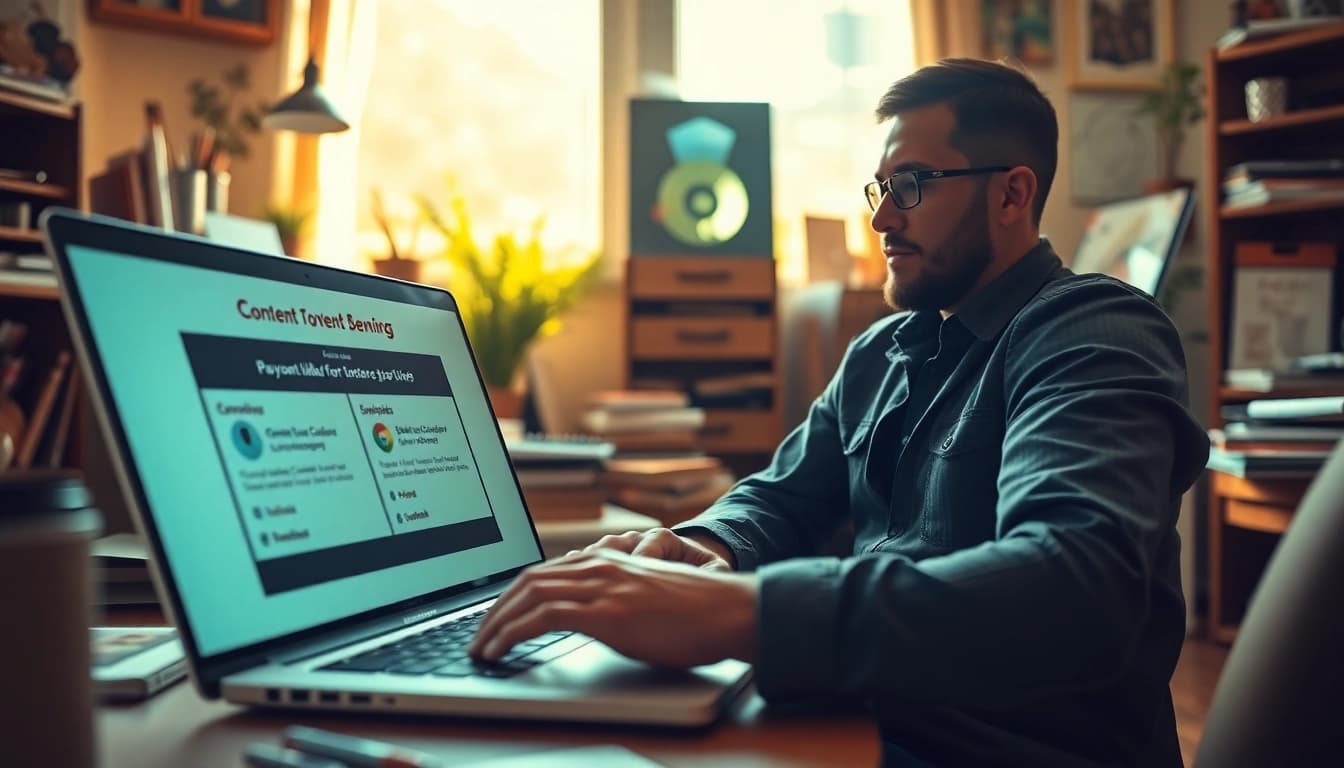 Learn how payment links for content creators work in a vibrant home office setting.