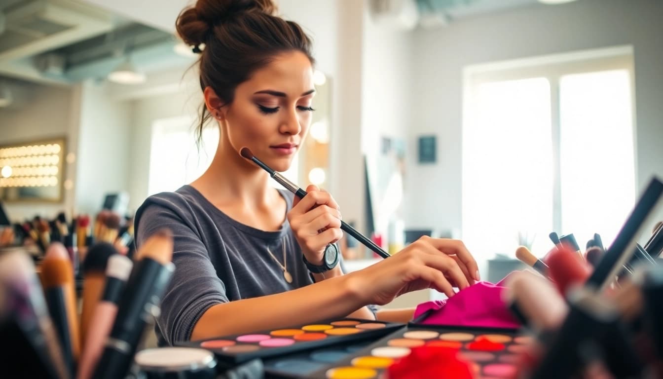 Explore diverse makeup courses with a professional artist in an inspiring studio.
