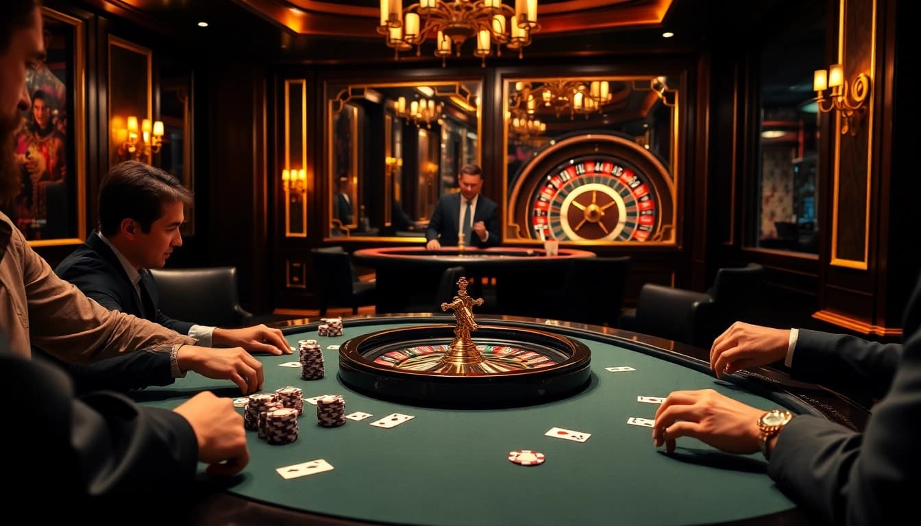 Experience high-stakes poker at https://5gbett.com.br with vibrant chips and a professional dealer.