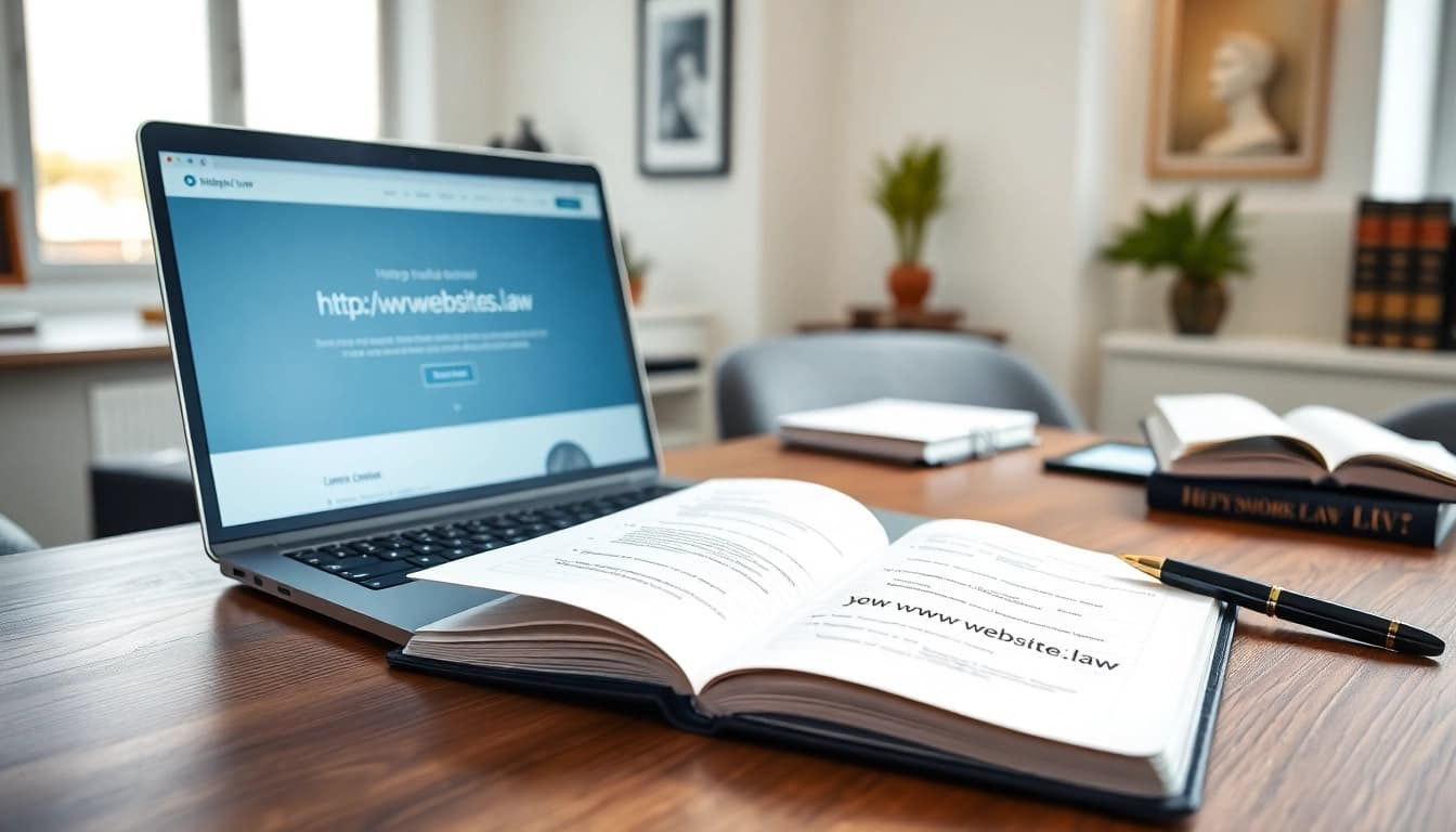 Engaging workspace featuring law firm website design on https://www.websites.law with professional details.