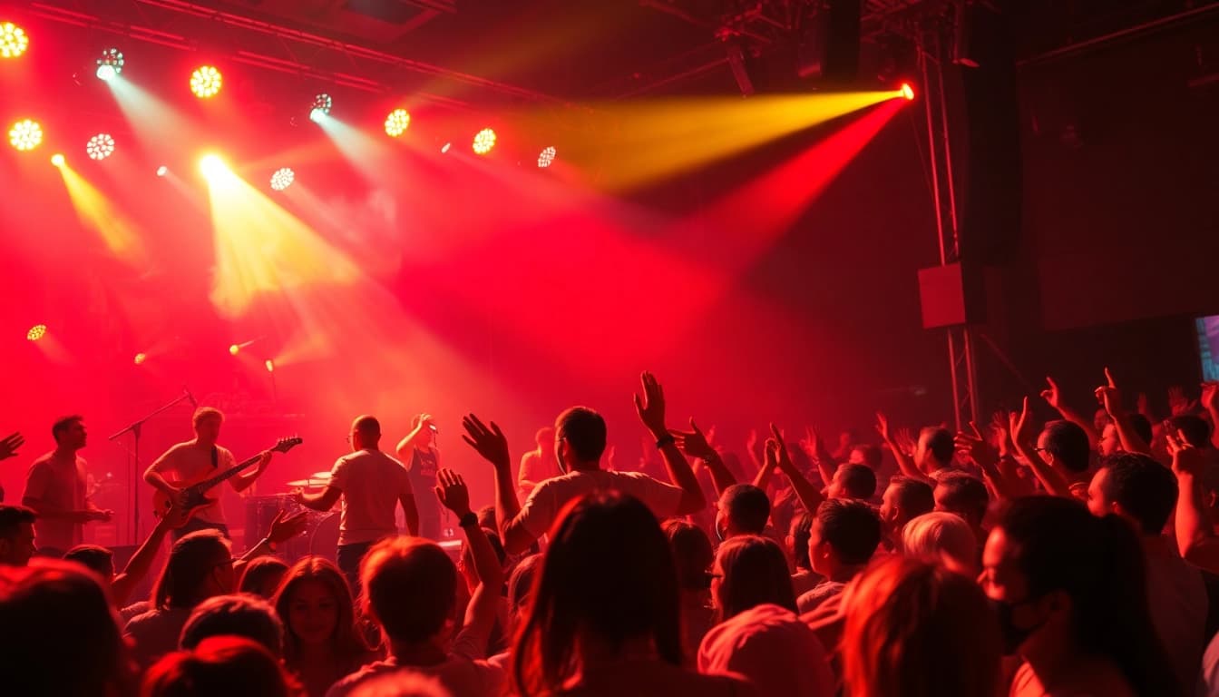 wadupnaija artists performing live, showcasing energy and excitement in a colorful concert atmosphere.