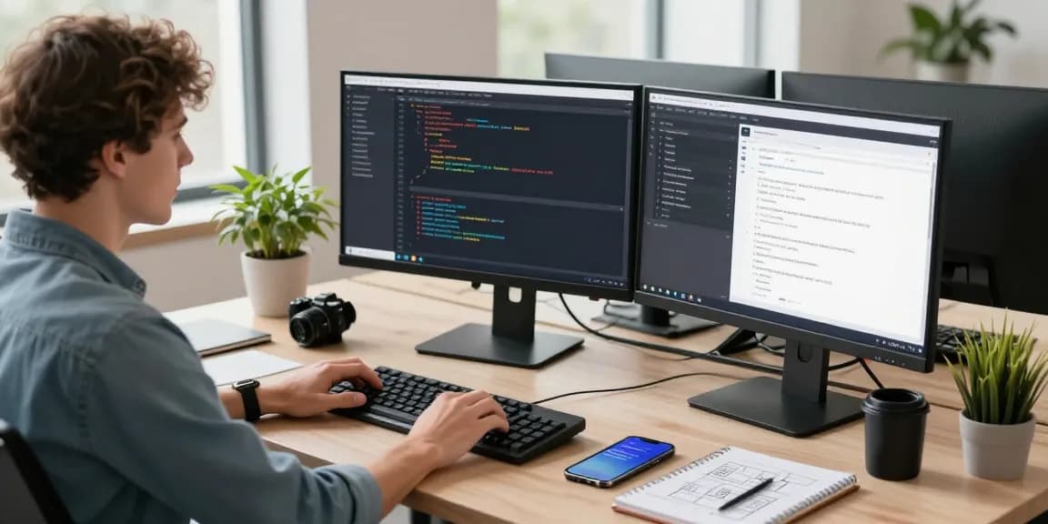 Explore 纸飞机下载 in a modern tech workspace featuring collaboration tools and coding interfaces.