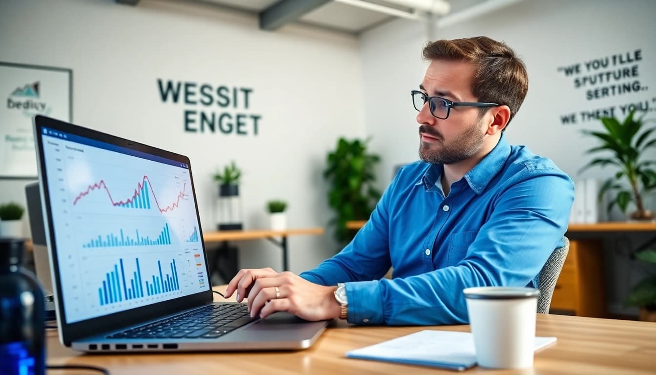 Effektive suchmaschinenoptimierung mit einem Experten, der Website-Metriken analysiert.