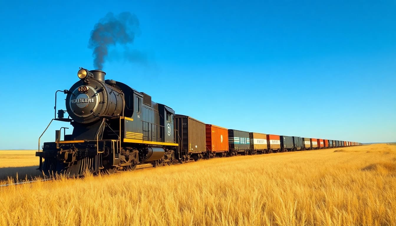 Experience the beauty of the great plains rail with a dynamic train journey across open prairie.
