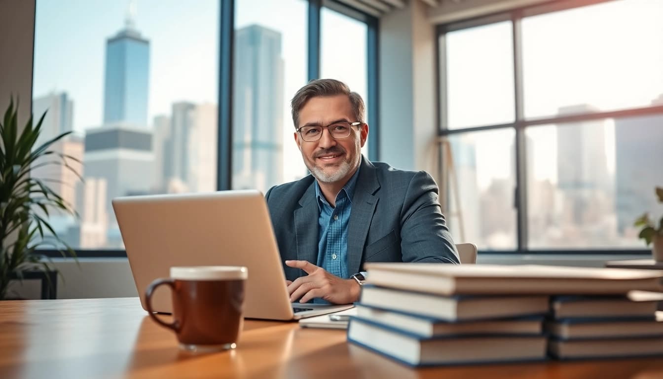 Engaging business coach los angeles guiding clients in a modern office environment.