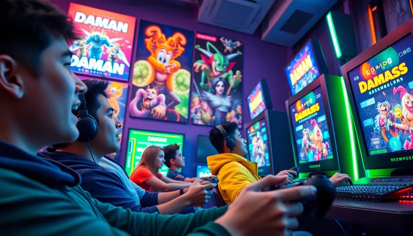 Players engaging with exciting Daman games in a vibrant gaming scene.