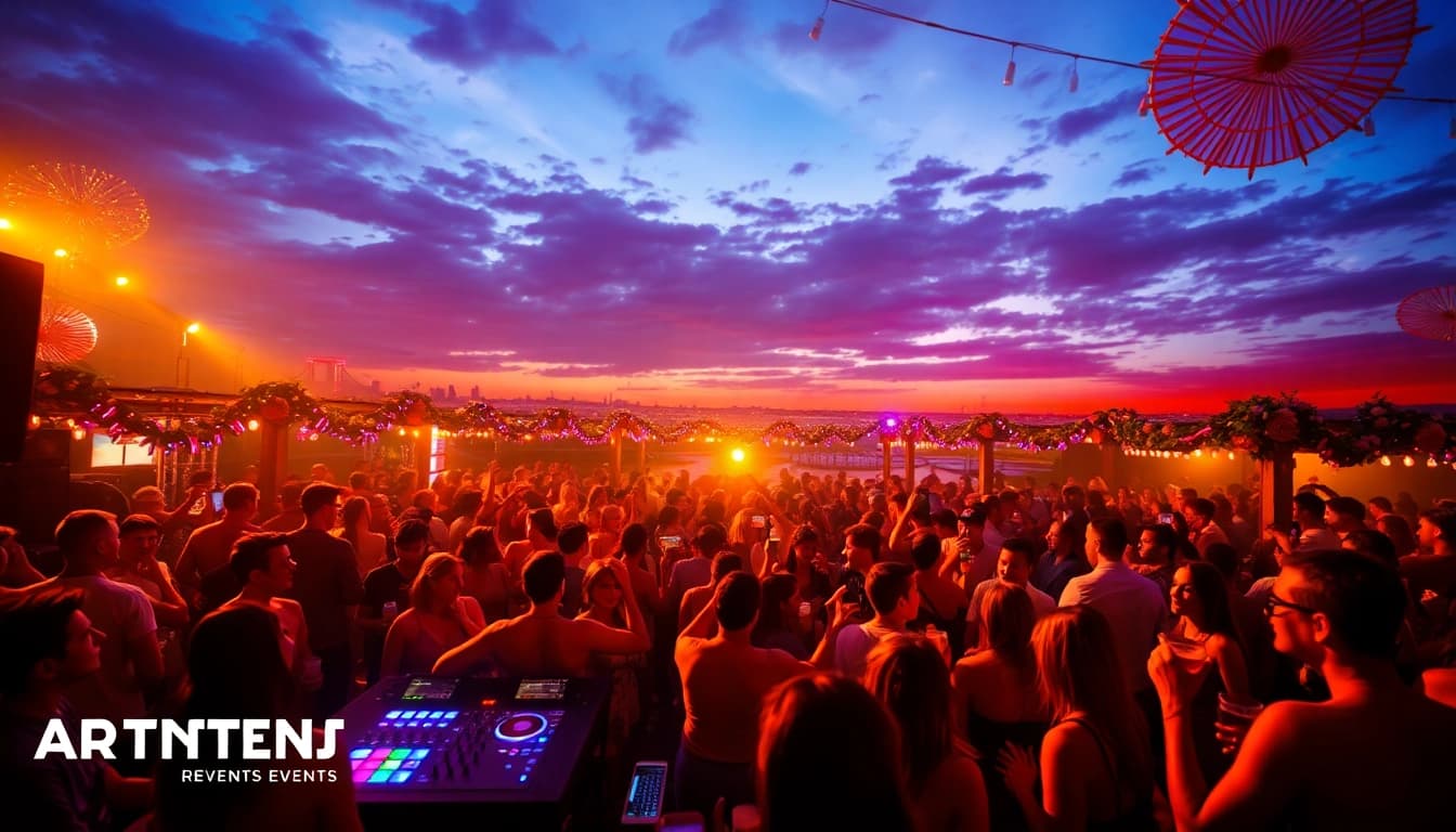 Experience lively Artender Events with a vibrant party atmosphere featuring dancing and a DJ.