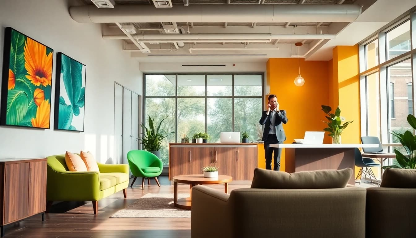 Engage with Real Estate agents in a modern office setting, conveying professionalism and trust.