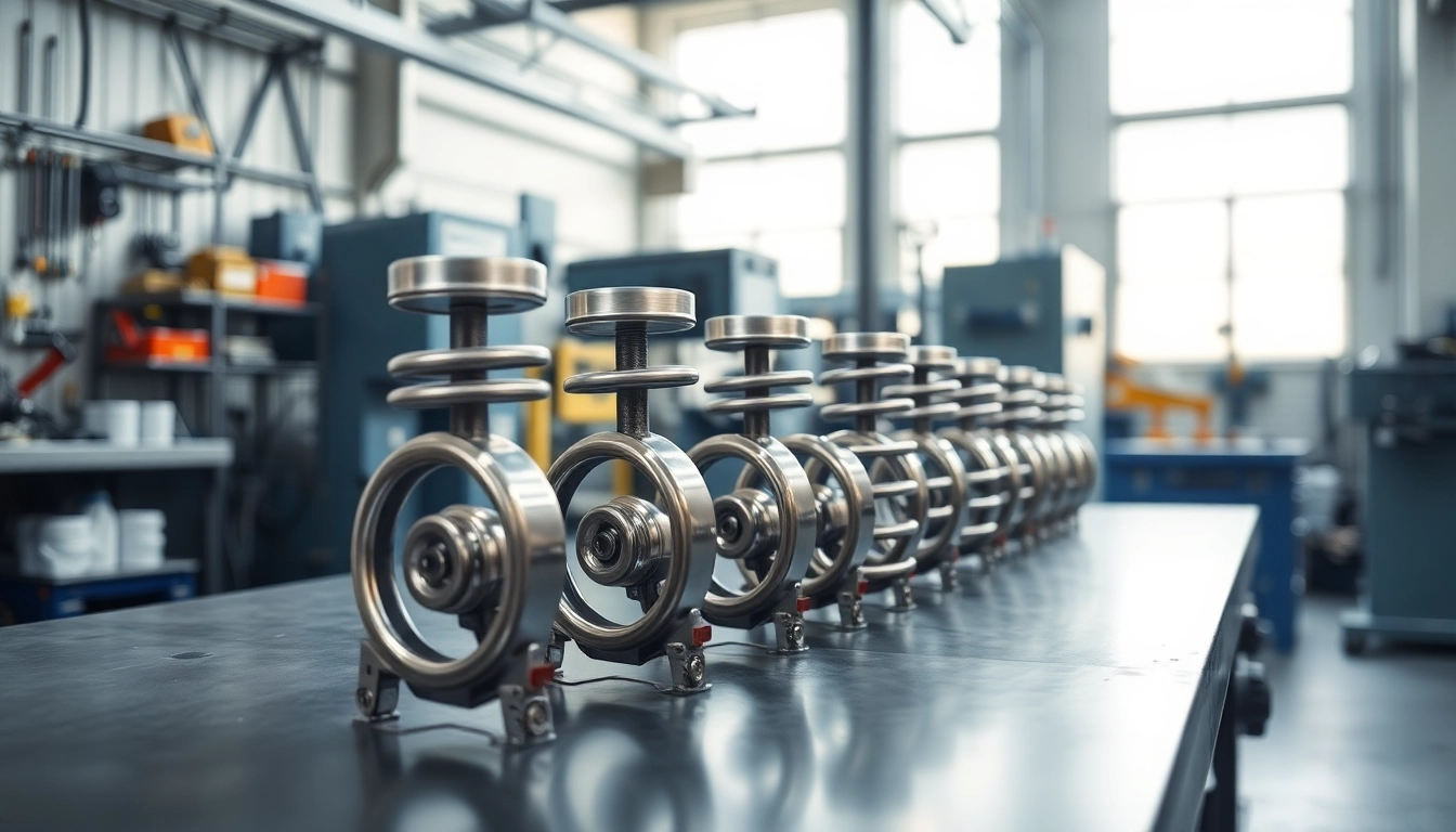 Gas Spring Supplier showcasing high-quality gas springs in a modern workshop setting.