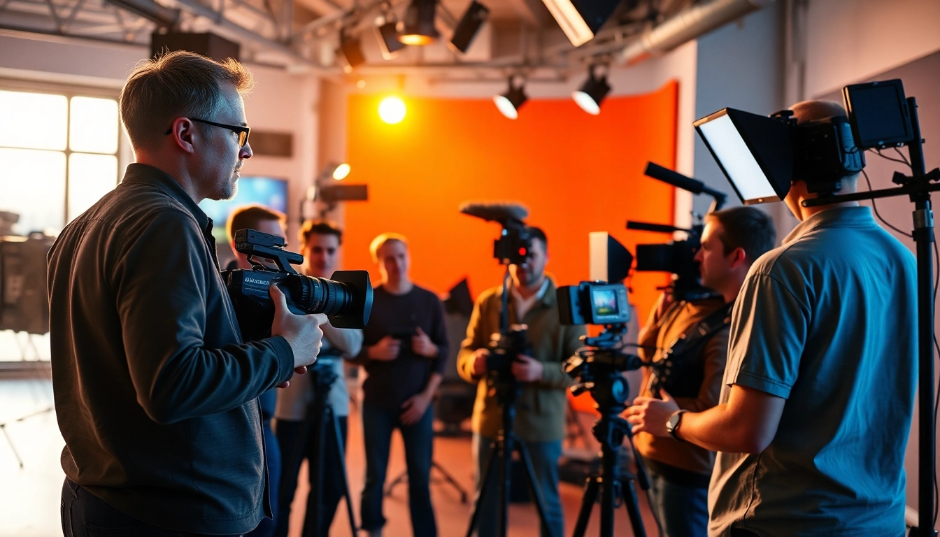Video Production Company Phoenix team engaged in a cinematic project inside a modern studio