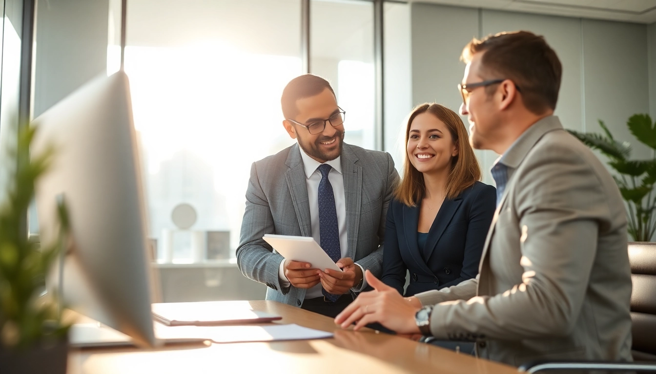 Engaged Atlanta Accident Lawyers providing legal guidance to a client in an office setting.