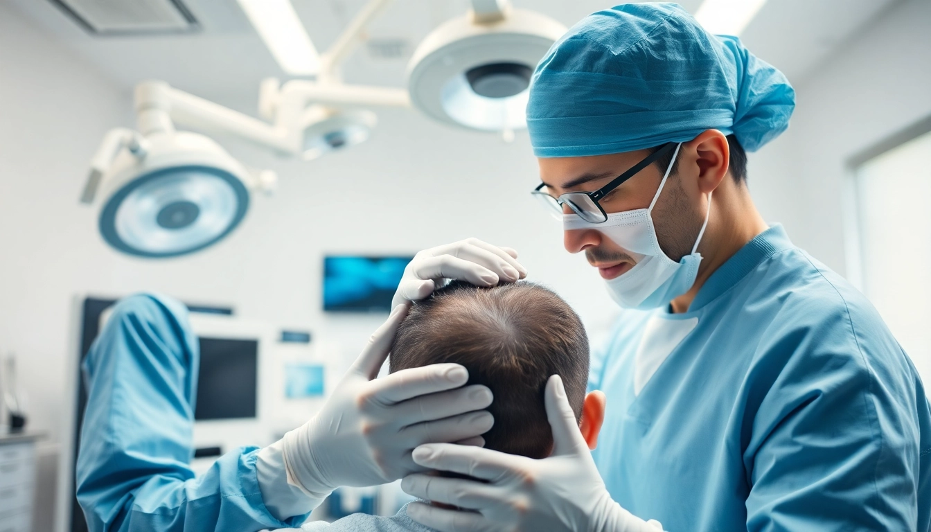 Hair transplant turkey procedure being conducted by a skilled surgeon in a modern clinic.