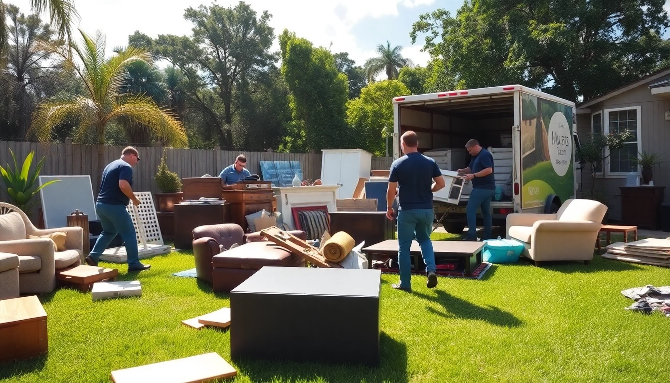 Efficient junk removal by Myeasyjunkremoval.com team transforming a cluttered backyard in Florida.