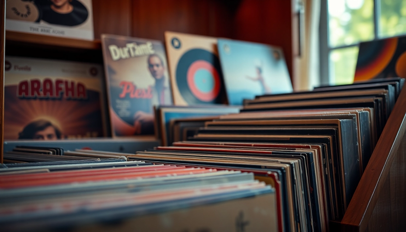 Showcasing a collection of lp records in a warmly lit cabinet, highlighting vintage charm.
