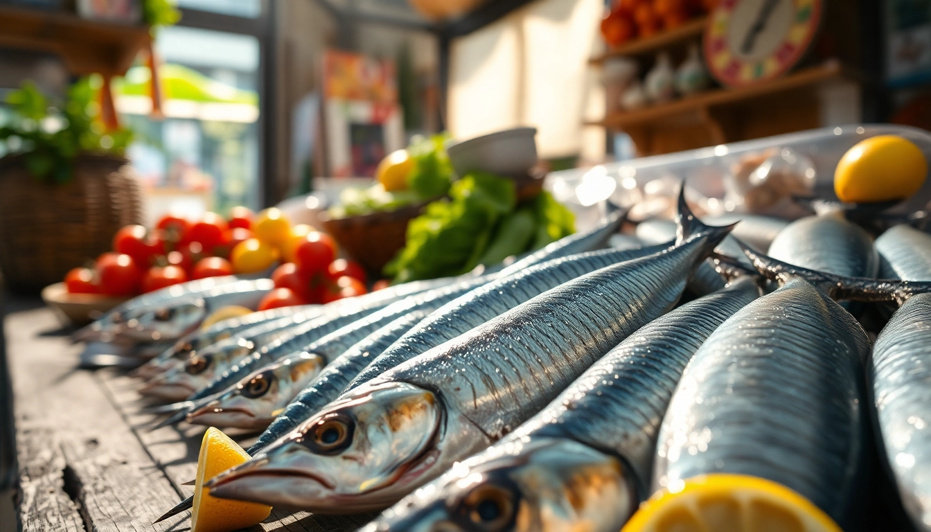Descubre los beneficios nutricionales de las sardianas en un mercado fresco y colorido.