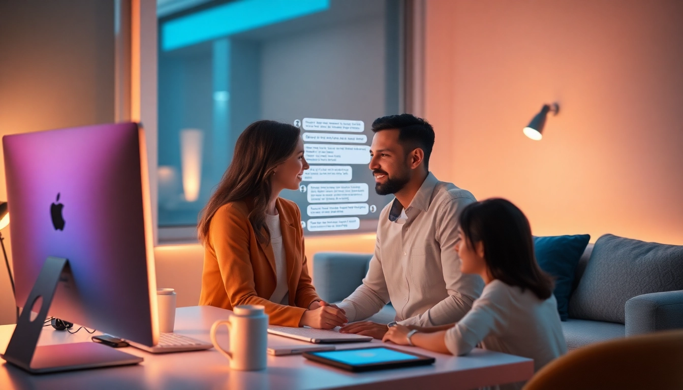Engaging interaction with an AI chatbot focusing on sex AI, showcasing a friendly digital conversation.