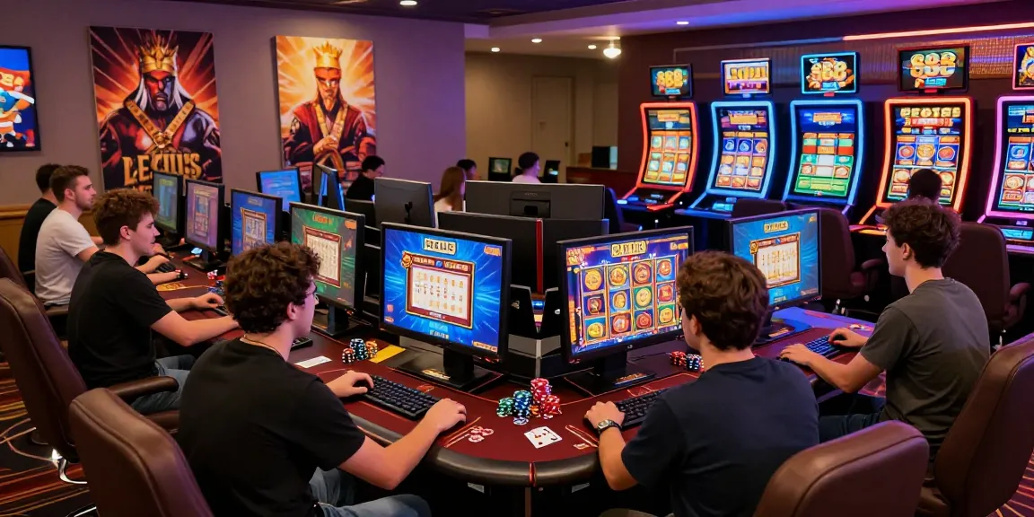 Players enjoying slot gacor games in a lively online casino atmosphere with vibrant displays.