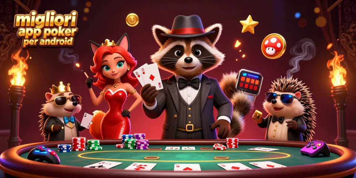 Gioca alle migliori app poker per android con questi personaggi 3D nel casino.