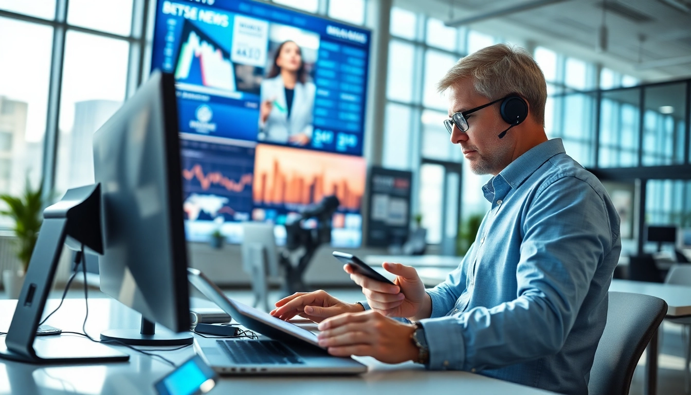 Analyze business trends and news at https://antrepost.com, featuring a journalist in a modern workspace.