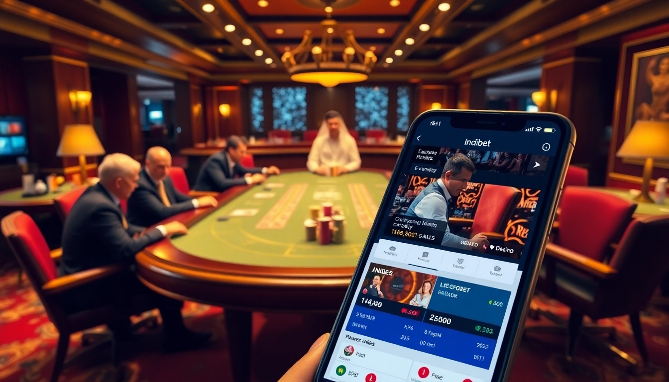 Betting on the indibet apk with live sports odds and casino games displayed on a smartphone.
