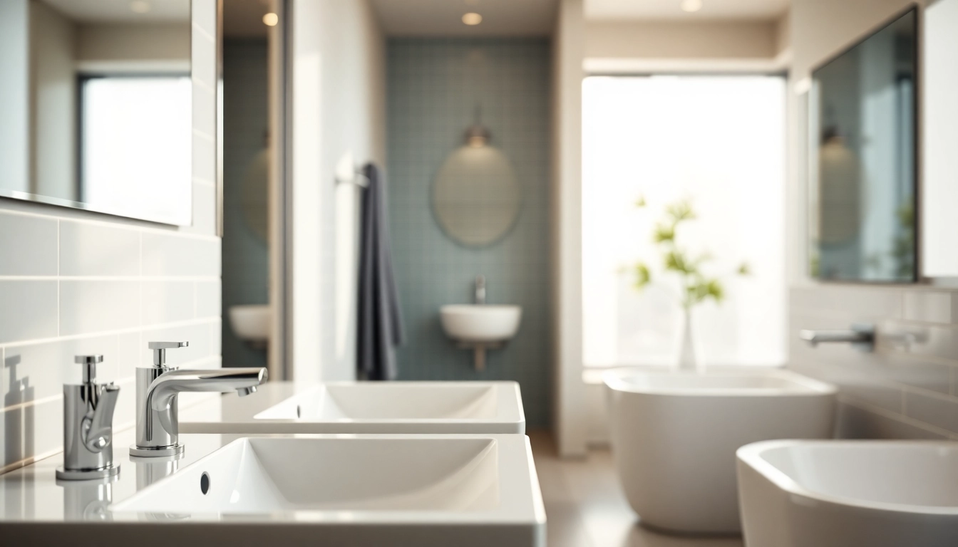 Installationsscene von sonni sanitär GmbH mit modernen Badezimmerarmaturen und elegantem Design.