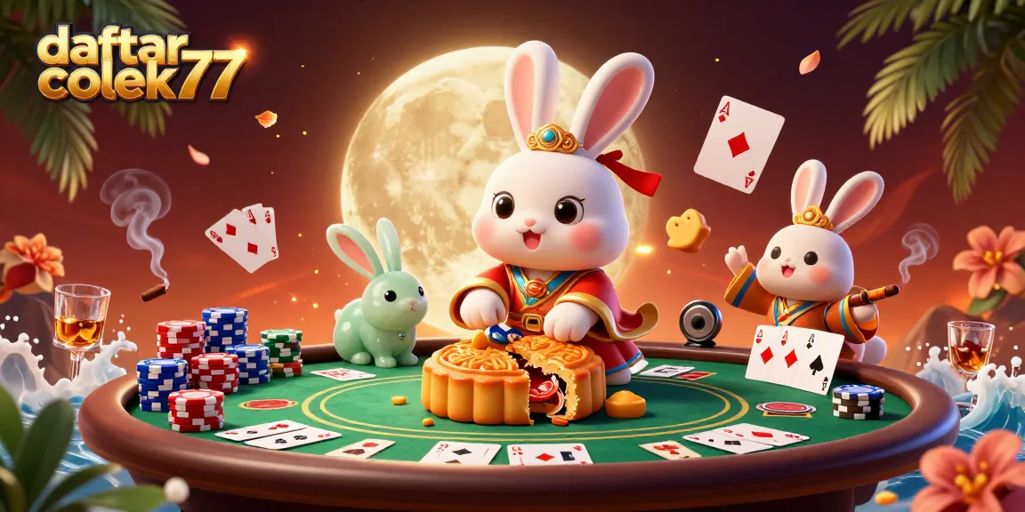 Join the excitement with daftar colek77 featuring vibrant 3D casino characters and poker elements.