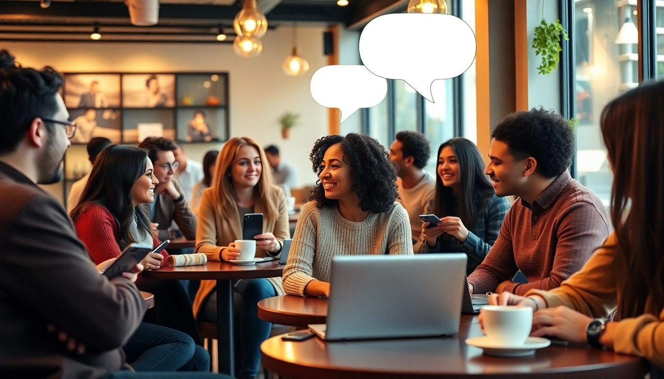 Engage in Anonymous Conversations with diverse people in a cozy café setting.